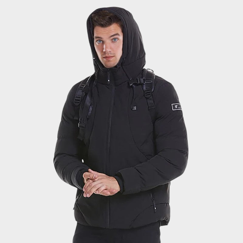 BADHUB Veste Chauffante pour Hommes Grande Taille Manteau Unisexe 8 Zones de Chauffage Veste Isolée Électrique Coupe-Vent Thermique Manteau d'Hiver avec Capuche P-5TG BADHUB Veste Chauffante pour Hommes Grande Taille Manteau Unisexe 8 Zones de Chauffage Veste Isolée Électrique Coupe-Vent Thermique Manteau d'Hiver avec Capuche P-5TG